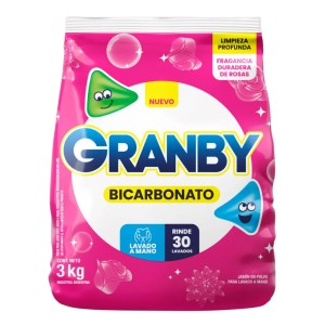 GRANBY JABON EN POLVO 3KG L/MANO BICARBONATO DURADERA DE FLORES